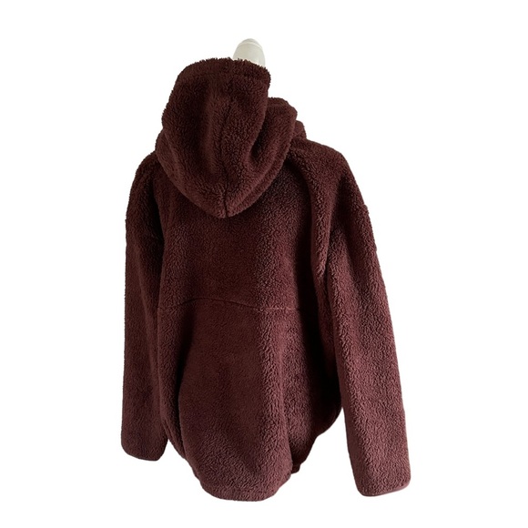🌸NWT Girlfriend Collective Raisin Recycled Plush Hooded Jacket - Picture 7 of 12